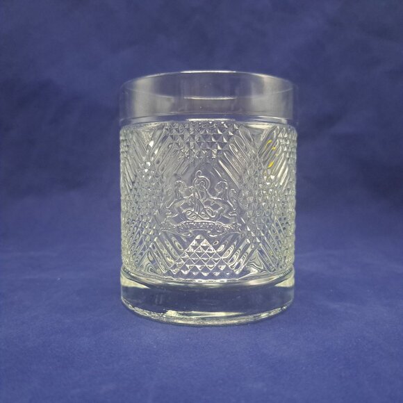 Ralph Lauren Safari Lion Crest Logo Whiskey Glass Argyle Double Old Fashion - Picture 1 of 16